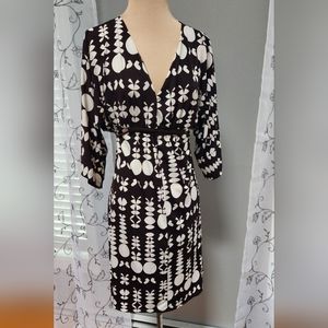 Retro Style Blu heaven Geo Print Dress MIDI 60s 70s Boho Style Size M